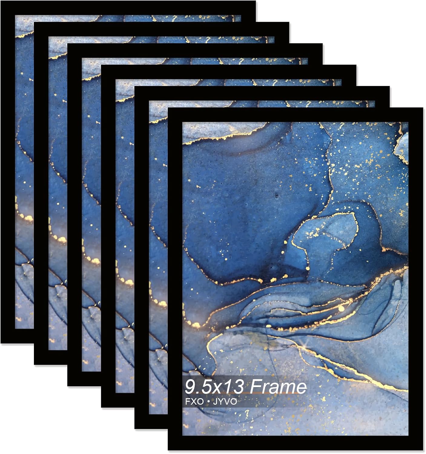 9.5x13 Picture Frame Set of 6, Black Frame for 9.5 x 13 Inch Picture Poster Photo, Light Weight and High Transparent 9.5 by 13 Frame for Wall - 6 Pack/Black/9.5"x13"