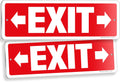 iSYFIX Exit Signs 2 Pack 12x4 Inch with Directional Right & Left Arrows - Rust Free Aluminum, Laminated for UV, Weather, Scratch Resistance - Ideal for Offices, Schools, Theaters, Restaurants