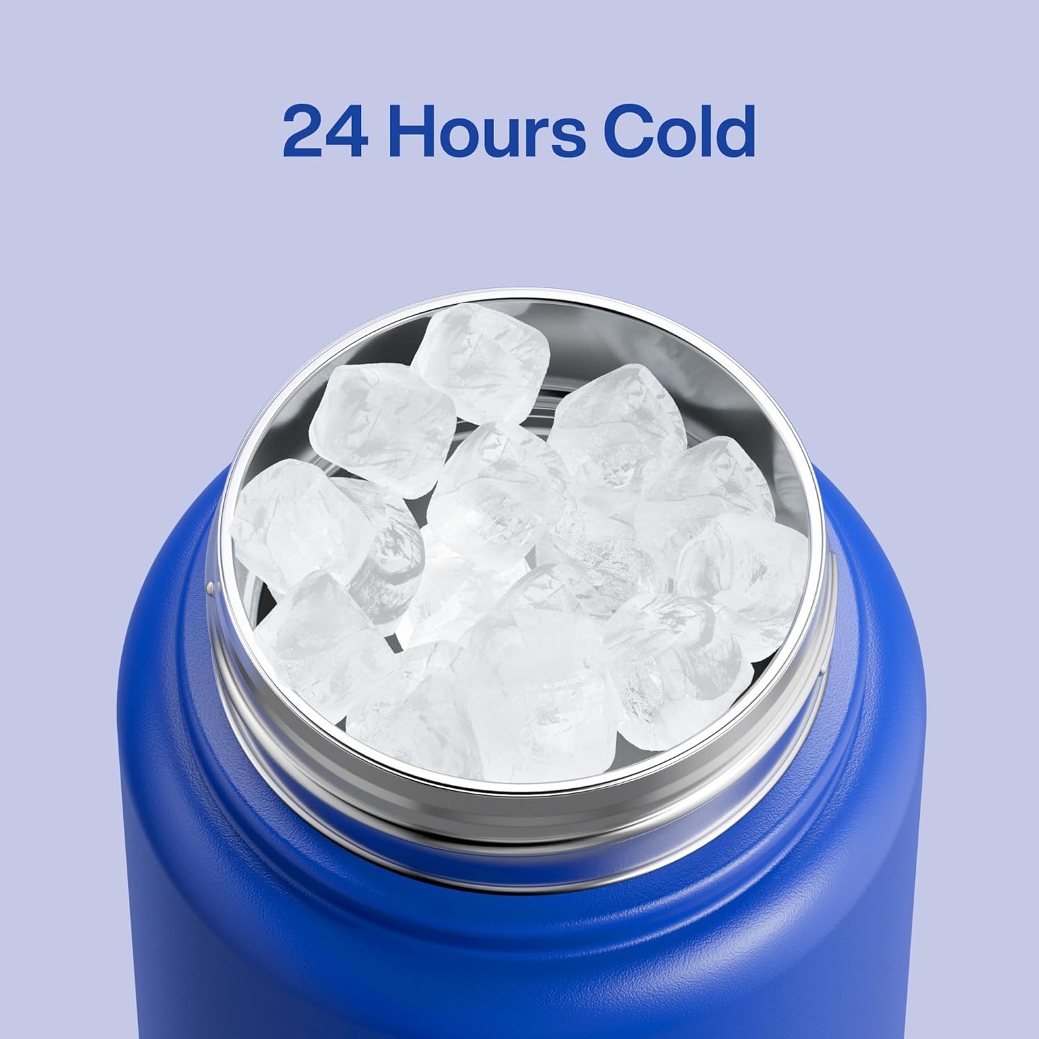 ENCOOL Insulated Water Bottle with Straw Stainless Steel Water Bottle, Leak-Proof, BPA-Free, Double Wall Vacuum Keeps Cold for 24 Hours for Sports, Travel, School (32 oz, Beaucoup Blue)