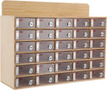 Cell Phone Locker Box 30 Slots Cell Phone Organizer Cabinet with Combination Locks Wall-Mounted Locking Cell Phone Storage Box for Classroom Office,Shool,Office (30 Slots, Wood+Acrylic)
