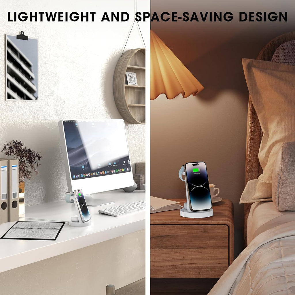 3 in 1 Charging Station for iPhone - Wireless Charger for Apple Products Multiple Devices - Charging Dock Stand for AirPods (for iPhone 17 16e 16 15 14 13 pro 12 11 X Max)