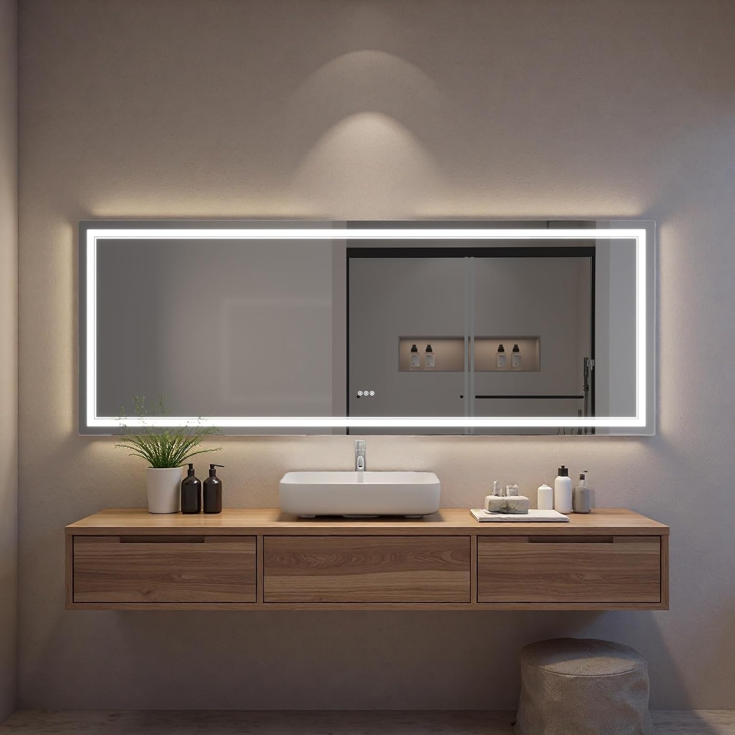 LED Bathroom Mirror with Lights, Wall Mirrors