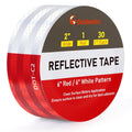 Golden Fox DOT-C2 Reflective Tape 2 Inch x 30 Feet - Red White Waterproof High-Visibility Safety Tape with Strong Adhesive for Trailers, Vehicles, Boats, and Outdoor Signs