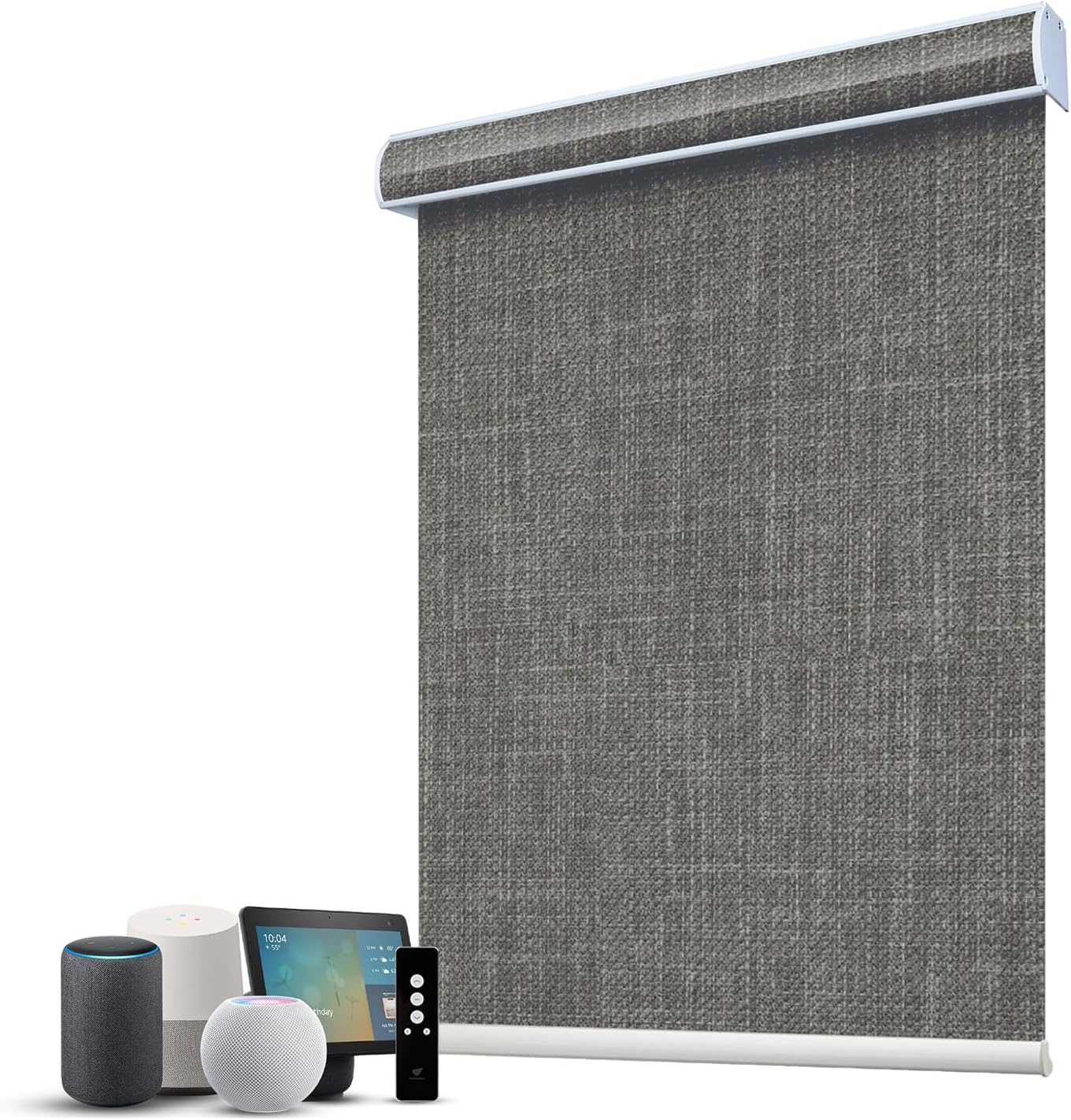 SmartWings Motorized 100% Blackout Shades Blinds, Custom Size, Cordless Window Shades with Rechargeable Battery, Work with Matter/Apple HomeKit, Alexa, Thread/Zigbee, Remote Optional, Vigor Dove