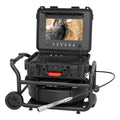 Sanyipace Self-Leveling Sewer Camera 165FT/50M with Wheels and Retractable Handle, Drain Camera with 512Hz Probe, Meter Counter, Video & Audio Record Speaker, Keyboard Input, 5X Zoom, 10" HD Screen