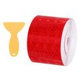 PATIKIL 2 Inch x 33 ft Reflective Tape, 1 Roll Waterproof Self Adhesive High Visibility Caution Warning Safety Tape Reflector with Scraper for Trucks Trailers Cars, Red