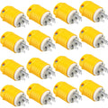 Sherr 16 Pcs Extension Cord Ends 15A 125V 2 Pole 3 Wire Heavy Duty Replacement Male Plug Female Connector Set 5-15P 5-15R Straight Blade Plug Grounding Type/ETL Listed (Male)