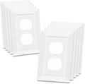 Modern Decorative Wall Plate Retro Wood Grain design Switch Cover Outlet Cover for Light Switch, Smart Switch, Dimmer, GFCI, USB Outlet (10 Pack, Single Duplex)
