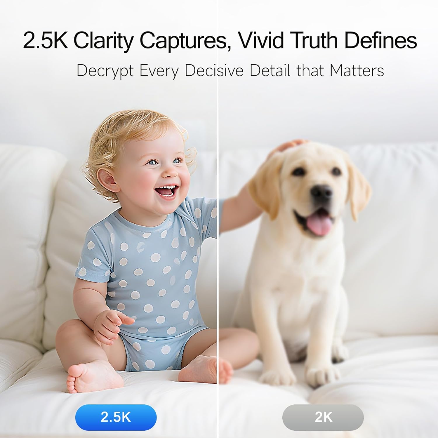2.5K Indoor Camera 2pack, Non-Subscription AI Person/Pet/Cry Detection, 4MP Pet/Dog/Cat/Baby Camera w/Phone App, Pan Tilt 2.4GHz WiFi Cameras for Home Security, Night Vision, Full Duplex 2-Way Audio