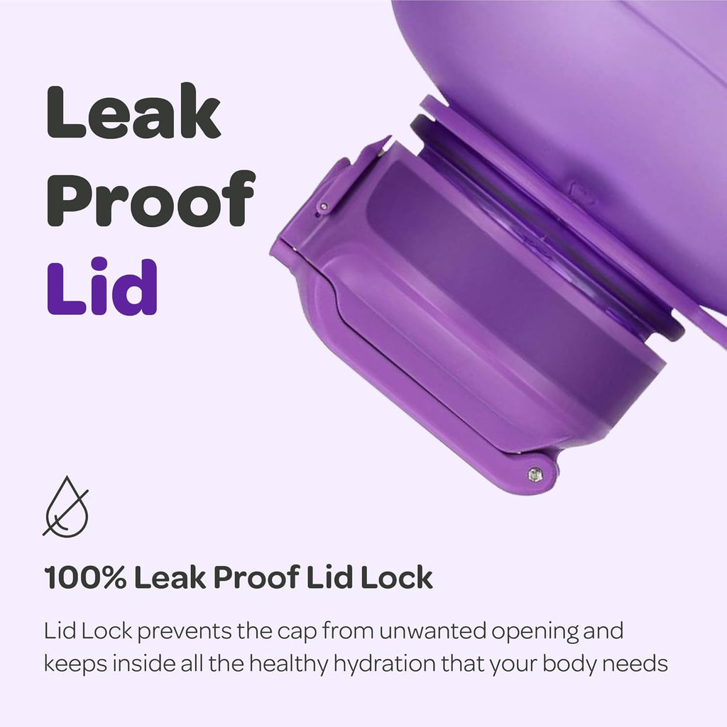 Hydracy Water Bottle with Time Marker -Large BPA Free Water Bottle & No Sweat Sleeve -Leak Proof Gym Bottle with Fruit Infuser Strainer & Times to Drink -Ideal for Fitness Sports & Outdoors