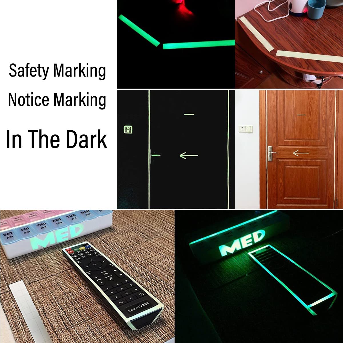Glow Tape, 33 Feet x 0.5 Inch, Waterproof, Luminous, Fluorescent, Glow in Dark Duct Tape for Stage, Stair, Outdoor