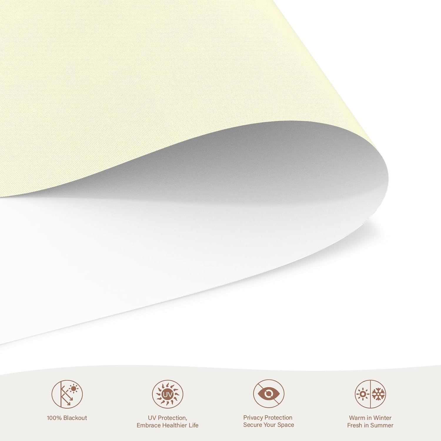 Motorized Roller Blinds with Remote, 100% Blackout Automatic Roller Shades for Bedroom, Bathroom, and Living Room, Customized Size, Creamy White
