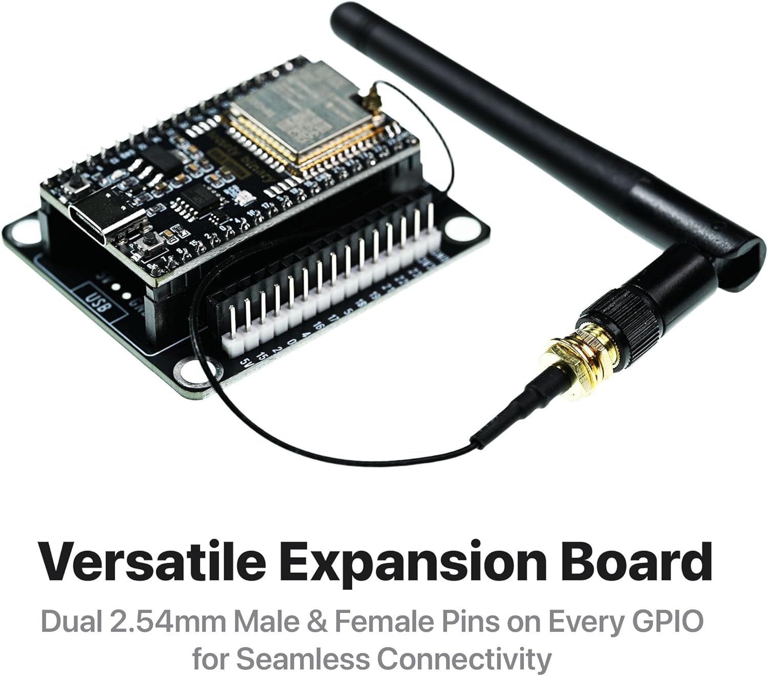 3-Pack Lonely Binary ESP32 Gold Edition with External IPEX Antenna WiFi Bluetooth Dual-Core MCU with Screw/Non-Screw Expansion Boards, Type-C Port Compatible with Arduino IDE, MicroPython, ESP-IDF