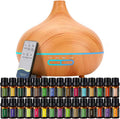 550 ML Aroma Diffiser with Essential Oils Set, Essential Oil Diffuser with Remote, Ultrasonic Technology Aromatherapy Diffusers Auto Shut-Off for Office, Home