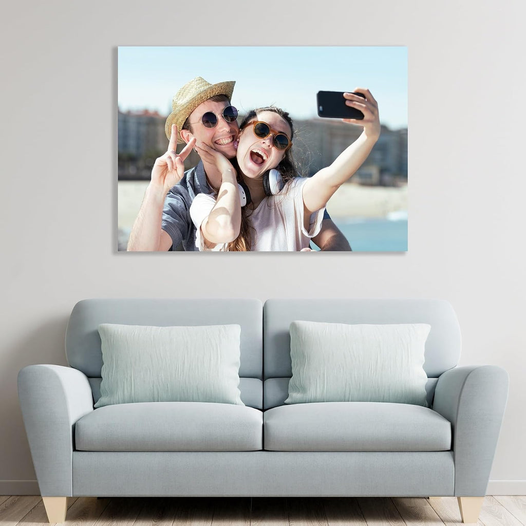 XIAODAXIA Custom Metal Photo Frame Gifts Personalized Photo Prints for Famlily and Friends -Gift Wrapping Available-Horizontal and Text-Sameday Pickup