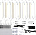 LABOREDUCER LED Under Cabinet Lighting with Plug in 10 Pack,11inch Dimmable LED Under Cabinet Lights with Rotary Dimmer Switch, Warm White Linkable Under Counter Lights for Kitchen (Warm White)