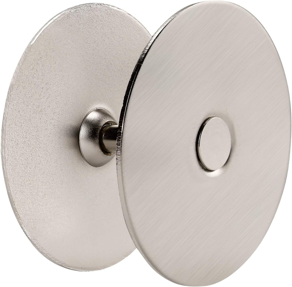 Door Knob Cover, 2-5/8" Diameter Solid Steel Deadbolt Cover Plate, Hole Filler Plate for Door Handle (1, Satin Nickel)