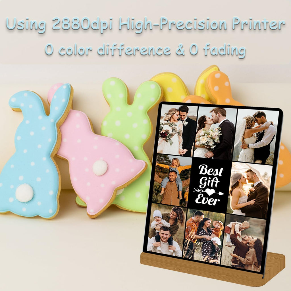 Custom Metal Photo Prints, Personalized Print Photos Frame for Desk, Customize Picture Frames Gifts for friend, remember, Lovers, Family Home