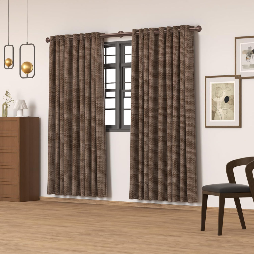 Bronze Curtain Rods 18 to 120 Inch, Industrial Curtain Rods,Adjustable Length,1 in Diameter Pipe,Wall or Ceiling Mounted,for Bedroom and Living Room(Antique Red Bronze 18” to 120”)