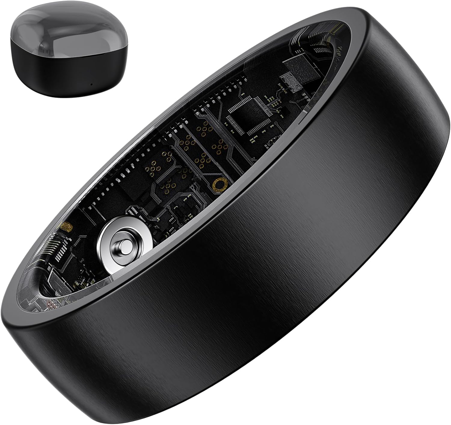 Smart Ring Health Tracker for Men Women - Sleep Tracker with Heart Rate, SpO2, Smart Health Ring for Women Men with Step Counting, IP68 Waterproof (Black 8)