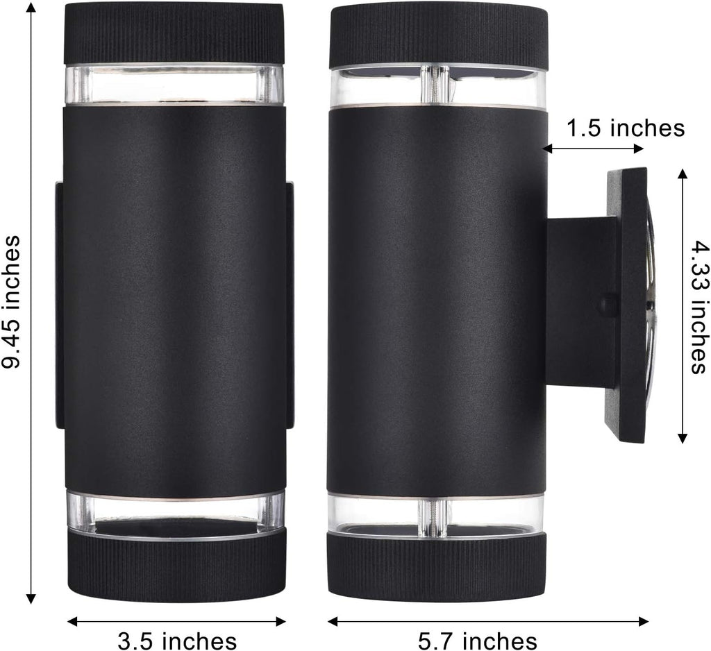 Outdoor Wall Sconce Lights,Dusk to Dawn Outdoor Exterior Lighting - ETL Listed,Modern Outside Patio Light Fixture Wall Mount Design - Up Down Light Fixture White 6000k for Front Door, Porch