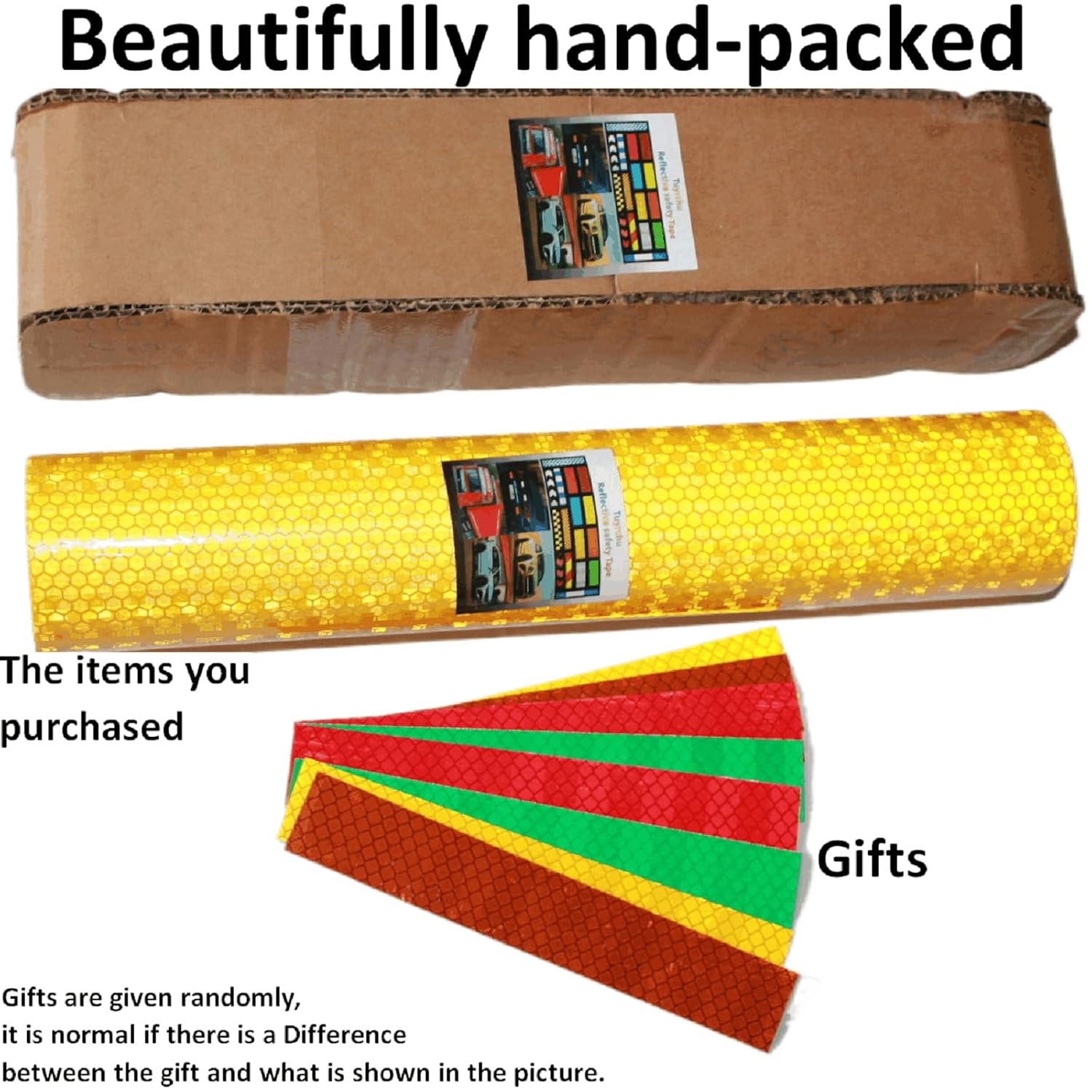 Reflective Tape Yellow 10 inch, Outdoor Waterproof High Visibility Warning Industrial Marking Tape, Safety Stickers (11 feet)