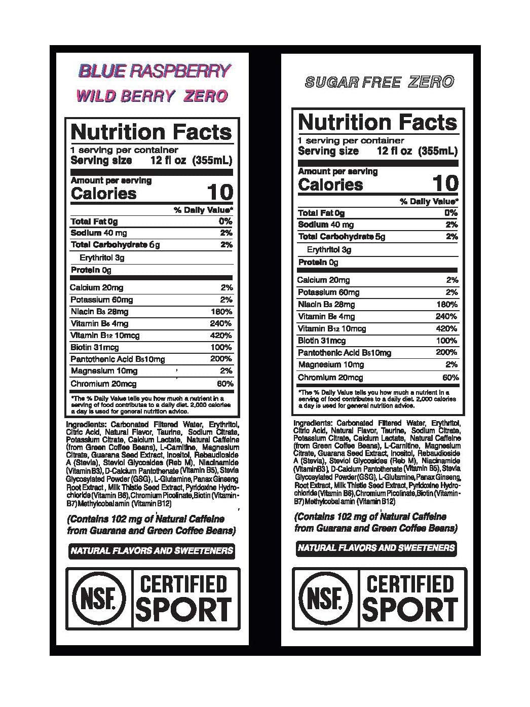 ProBaller Ultra Premium Zero Sugar Energy Drink - Natural & Clean NSF Certified Sport Drink with Amino Acids, Taurine, Biotin, Vitamin B 12 Methylcobalamin, & Electrolytes - 15 Pack - Variety
