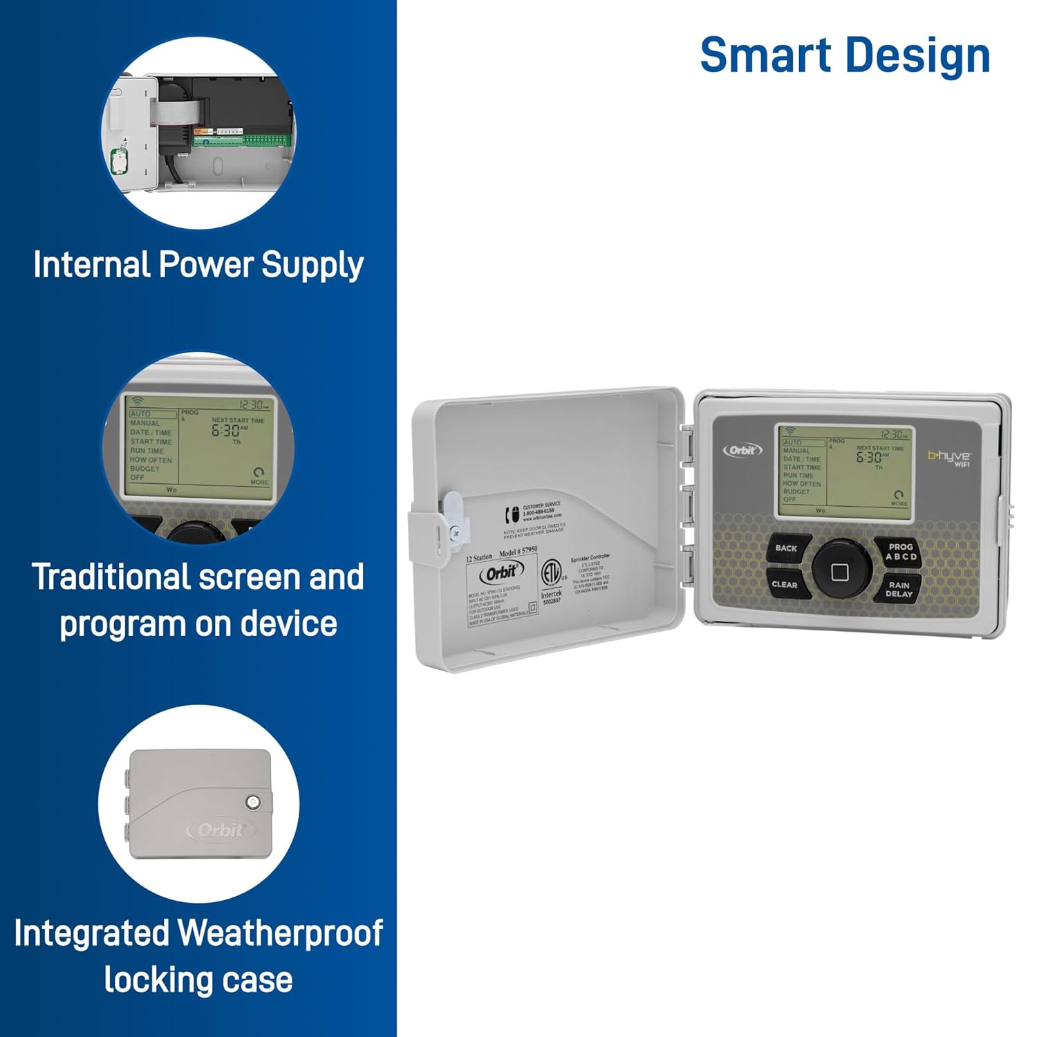 Orbit 57946 B-hyve 6-Zone Smart Indoor/Outdoor Sprinkler Controller