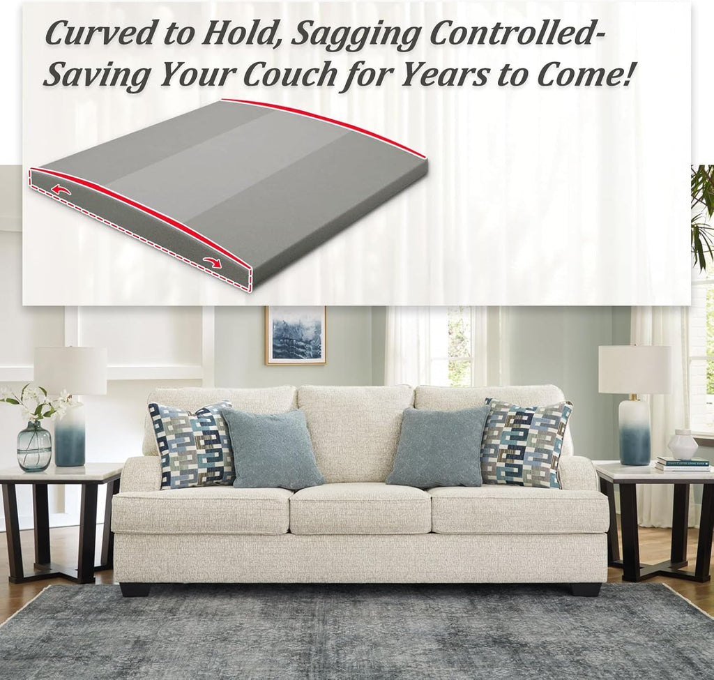 HAVARGO Couch Cushion Support High Density Foam 22X22X2.4 Inches Sofa Couch Supports for Sagging Cushions Light Grey 3Pc with Anti Slip Mesh Fabric