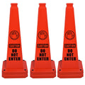 OrangeStar 6-Pack 28" Do Not Enter Cones, Large 4-Sided No Entry Message Safety Cones with Heavy Rubber Base for Indoor Outdoor Use, Traffic Control, Security, Warehouse Safety
