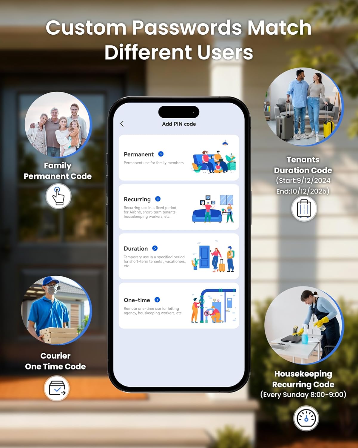 TEEHO TE012W-H WiFi Smart Door Lock with Handle, Fingerprint, Keypad, Key & App Control, Keyless Entry Deadbolt Set, Compatible with Alexa & Google Assistant, Easy Install for Front Door, Satin Nickel