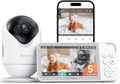 Dr.Care VistaView 5” Smart WiFi Baby Monitor - 2K Camera App Control & 1080P Split Screen, Cry & Motion Detection, Pan-Tilt-Zoom, Night Vision, Video Recording, Triple Security, 2-Way Audio, 5000mAh