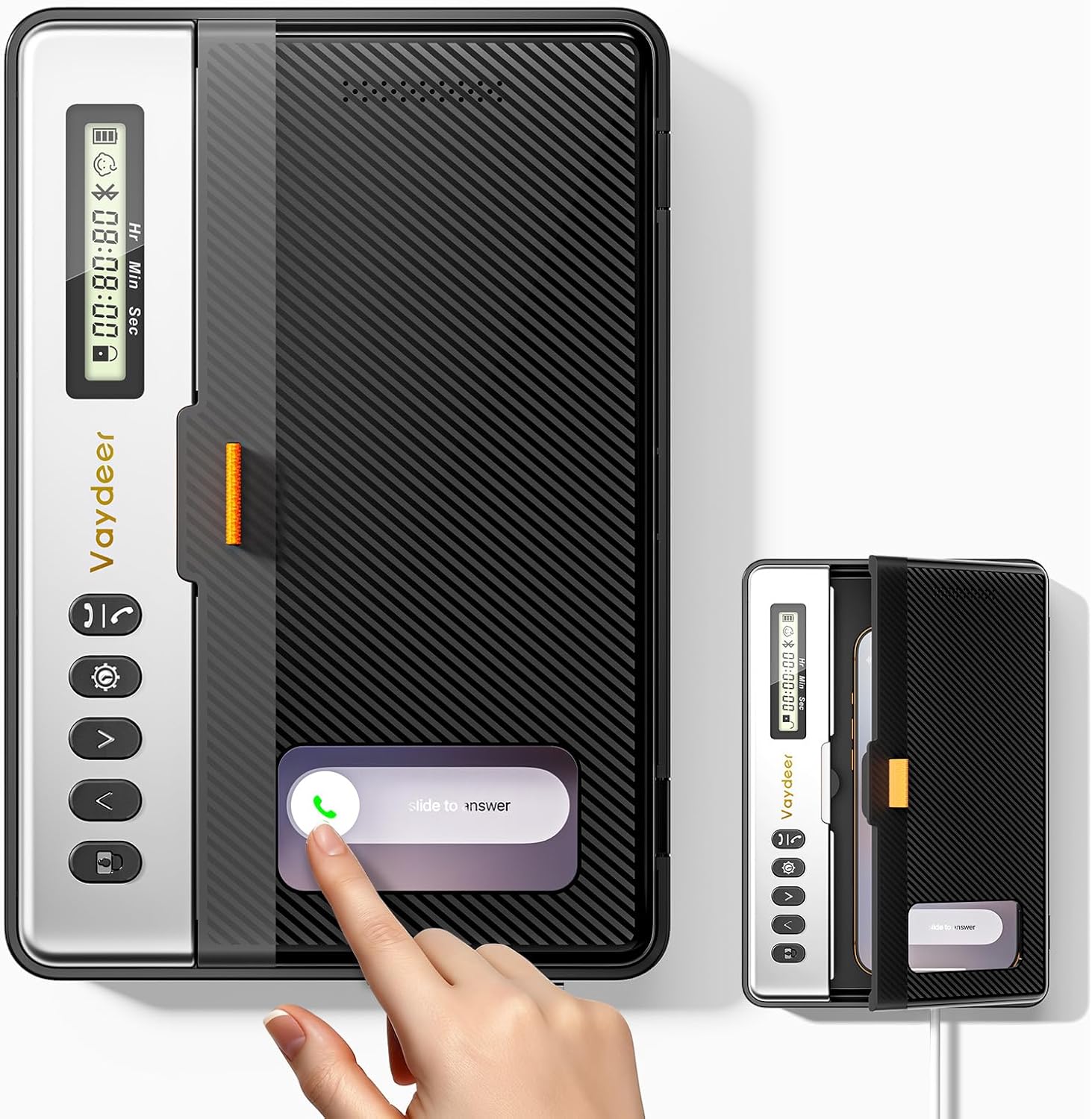 Vaydeer Phone Lock Box with Timer, Rechargeable Timed Lock Box with Digital Display, Bluetooth connection, Emergency Unlock, Build Focus & Self-Discipline for Study/Home/Office