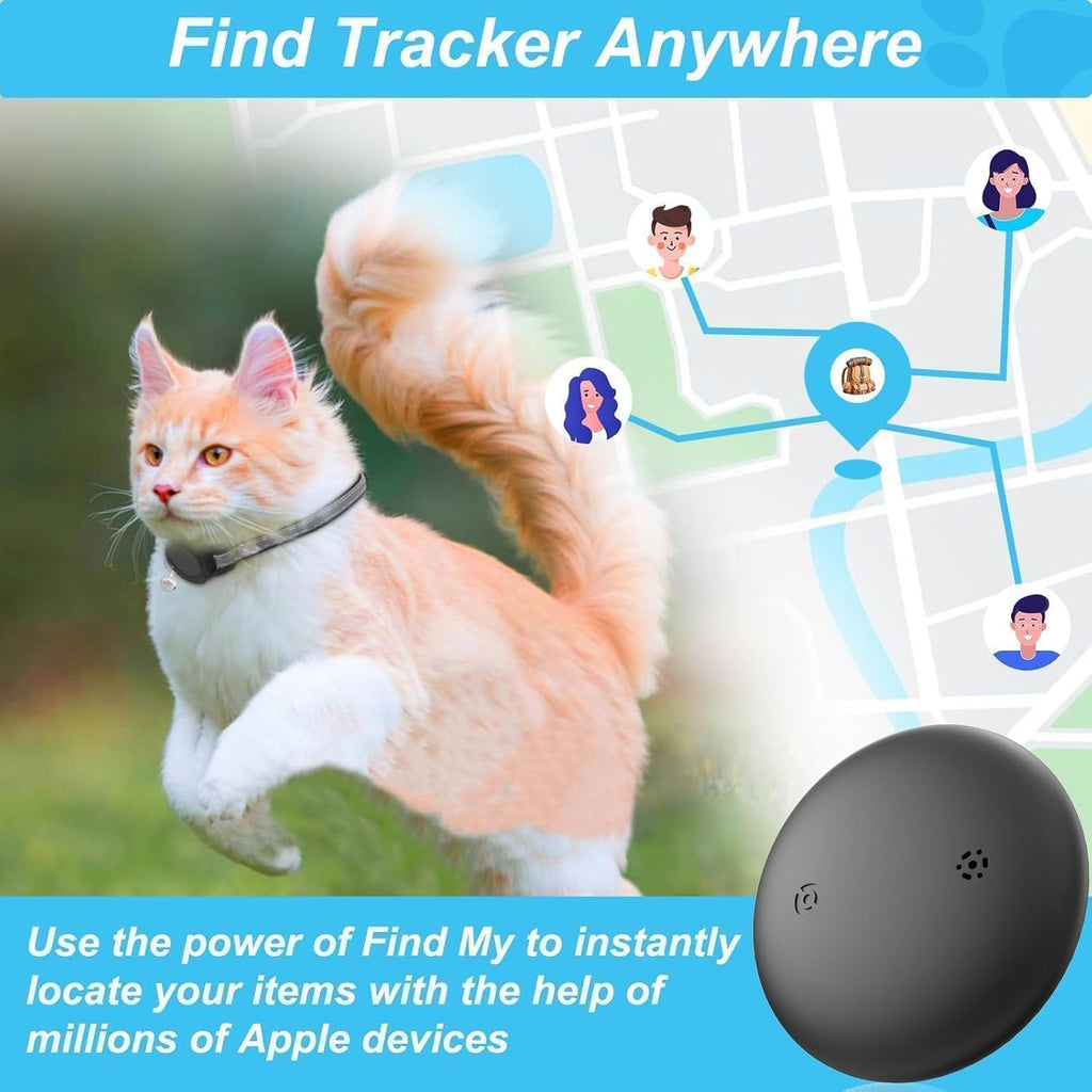 GPS Tracker for Cats, Mini GPS Cat Tracker, Smart Pet Activity Tracker, No Monthly Fee, Compatible with Apple Find My(iOS Only), Anti-Lost, Finder Tag for Vehicles, Pets, Kids, Items Gift (2 Pack)