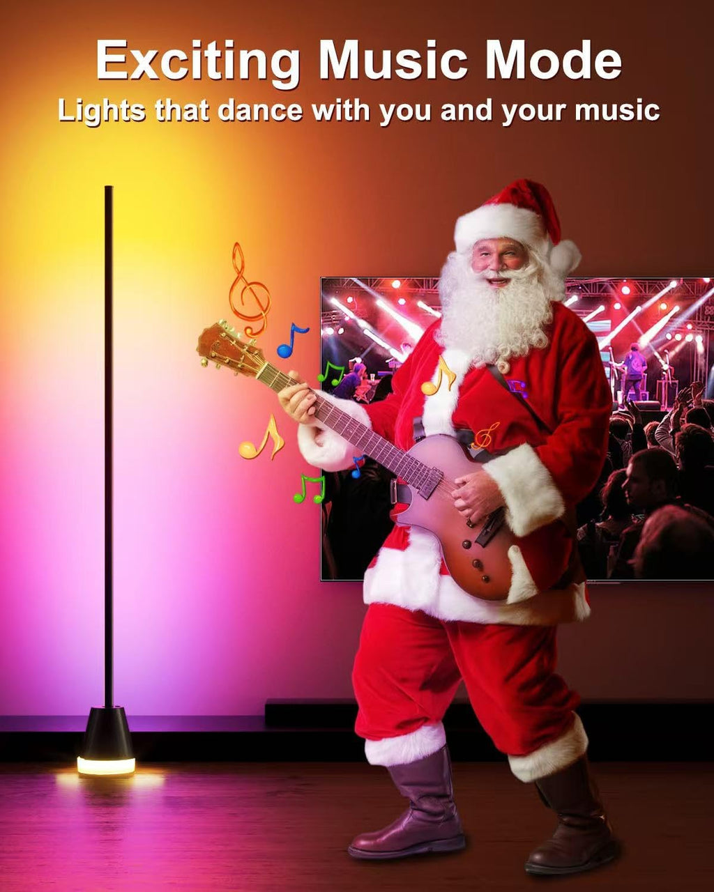 Keepsmile Smart RGB LED Corner Floor Lamp,Bright Tall Standing Lamps with APP and Remote,Modern Floor Lamp with Music Sync and 16 Million Colors, Ambient Lighting for Living Room Matte Black 2 Pack