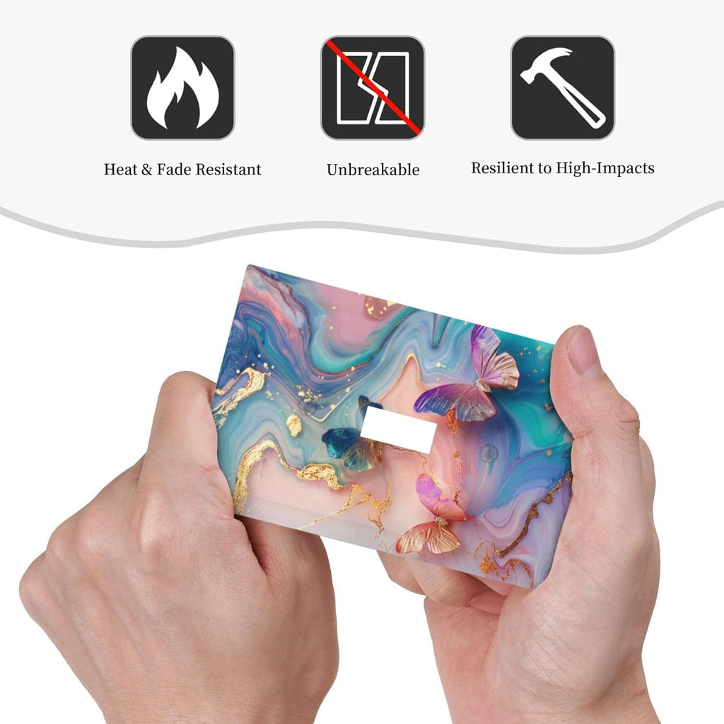 Colorful Marble Butterfly Gold Glitter Abstract Print Decorative Light Switch Cover 1 Gang Single Toggle Device Electrical Faceplate Switchplates Decorator Outlet Wall Plate for Bed Room Living Room