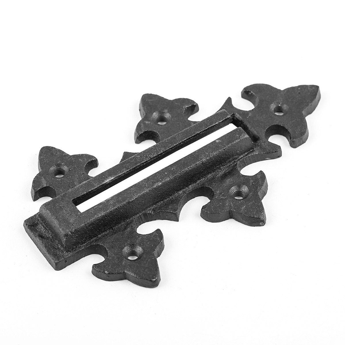 Renovators Supply Manufacturing Black Chain Door Latches Slide Latch Bolt 5" Long Wrought Iron Colonial Chain Type Door Guard Extra Security Rust Resistant Privacy Latches with Hardware Pack of 4