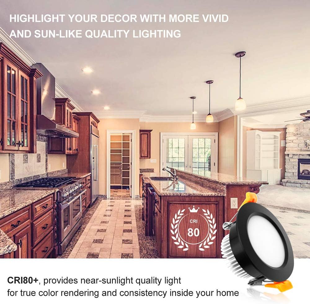 YGS-Tech 2 Inch LED Recessed Lighting, Dimmable Downlight 3W(35W Halogen Equivalent), CRI80, 2700K Ultra Warm White Ceiling Light with LED Driver(4 Pack)