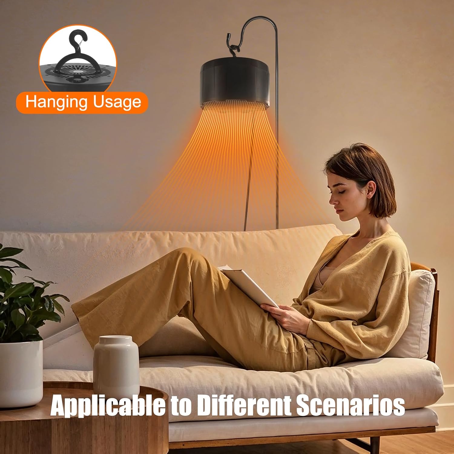 DGE Space Heater 1500W, Portable Electric Heater with Stand and Hanging, with Remote Control Indoor Use, 3 modes, remote Quiet Desktop Heater Suitable for Bedrooms and Offices