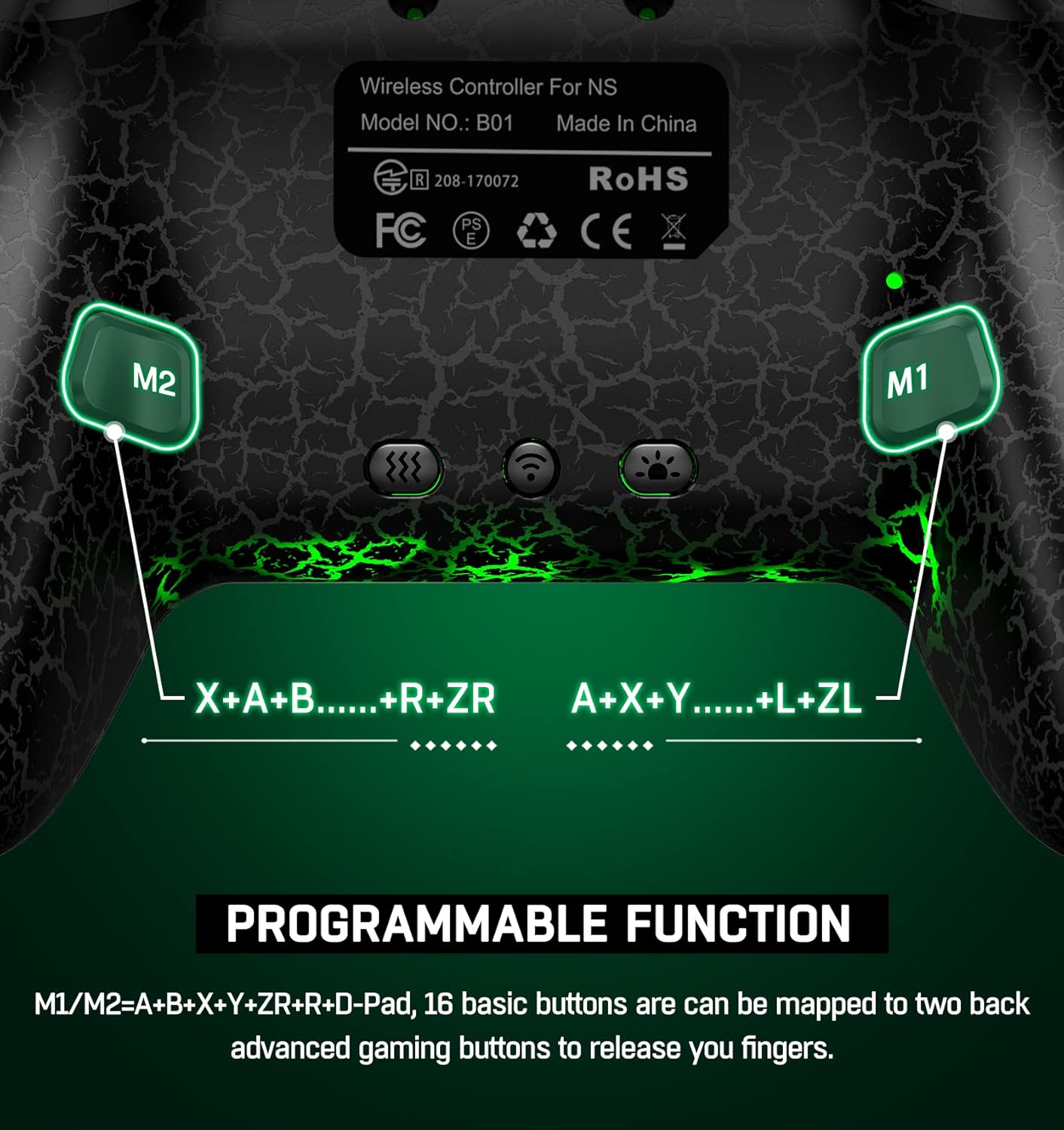 Programmable Switch Controller with Wireless USB Receiver for Nintendo Switch/Lite/OLED, Wireless Switch Controllers with a Mouse Touch Feeling for PC/Android/iOS, RGB Switch Pro Controller with Turbo, Wake-up [macintosh]
