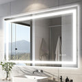 48"x36" LED Bathroom Mirrors for Wall, Front and Backlit Mirror, Anti-Fog Vanity Mirror with Lights, Stepless Dimmable Lighted Mirror, 3 Colors Smart Mirror (Horizontal/Vertical)