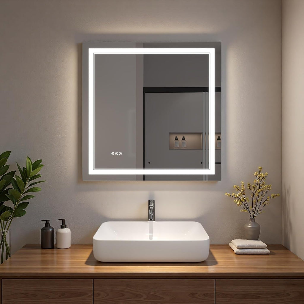 LED Bathroom Mirror with Lights, Wall Mirrors