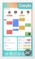 Cozyla Mate Digital Calendar+ 2: 24 Inch Wall Touch Screen Chore Chart Customizable Dashboard Smart Electronic Calendar for Family Schedules Meal Planner Supports All Google Play Apps Wall Mount White