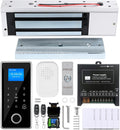 Waterproof Fingerprint Door Access Control System kit, Includes a 1200LB Magnetic Lock,RFID keypad, remotes, exit Button, Entry keypad, and a 110V AC to 12V DC Power Supply (Fingerprint-1200LB Kits)