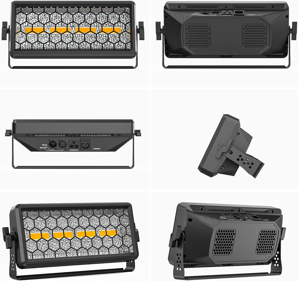 Retro Stage Light 120W - 4 COB + 36 RGB LED Wall Washer Bar DMX512, Uplights for Events, Monochrome/Mixed Colors for DJ Concert, Wedding Halloween Party, Xmas, Club