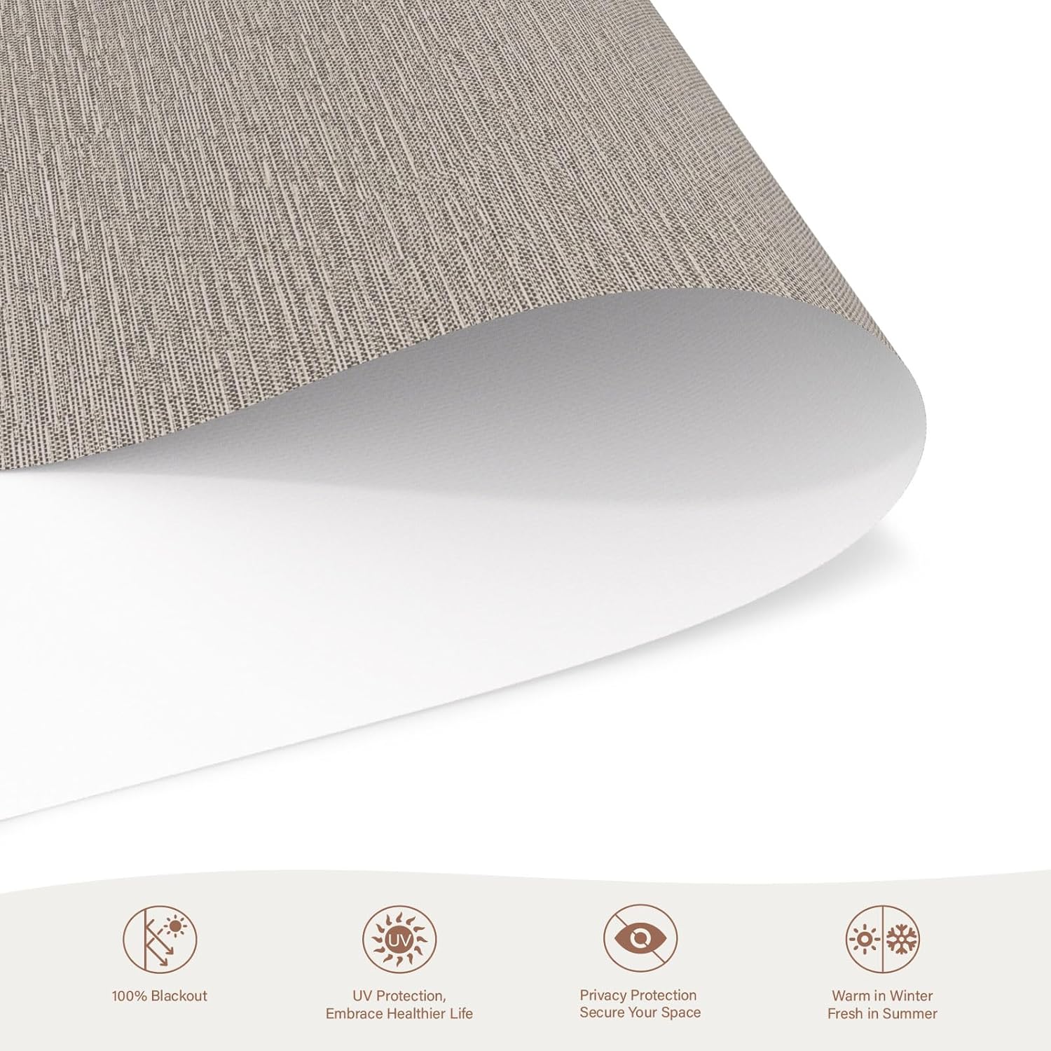 Motorized Roller Blinds with Remote, 100% Blackout Automatic Roller Shades for Bedroom, Bathroom, and Living Room, Customized Size, Woven Tapestry Brown