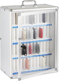 Loghot Aluminum Alloy Pocket Chart Cell Phones Storage Cabinet for Cell Phones, Wall-Mounted Cell Phone Locker Phone Holder with Lock for Classroom, Office, Can be Carried by Hand (48 Slots)