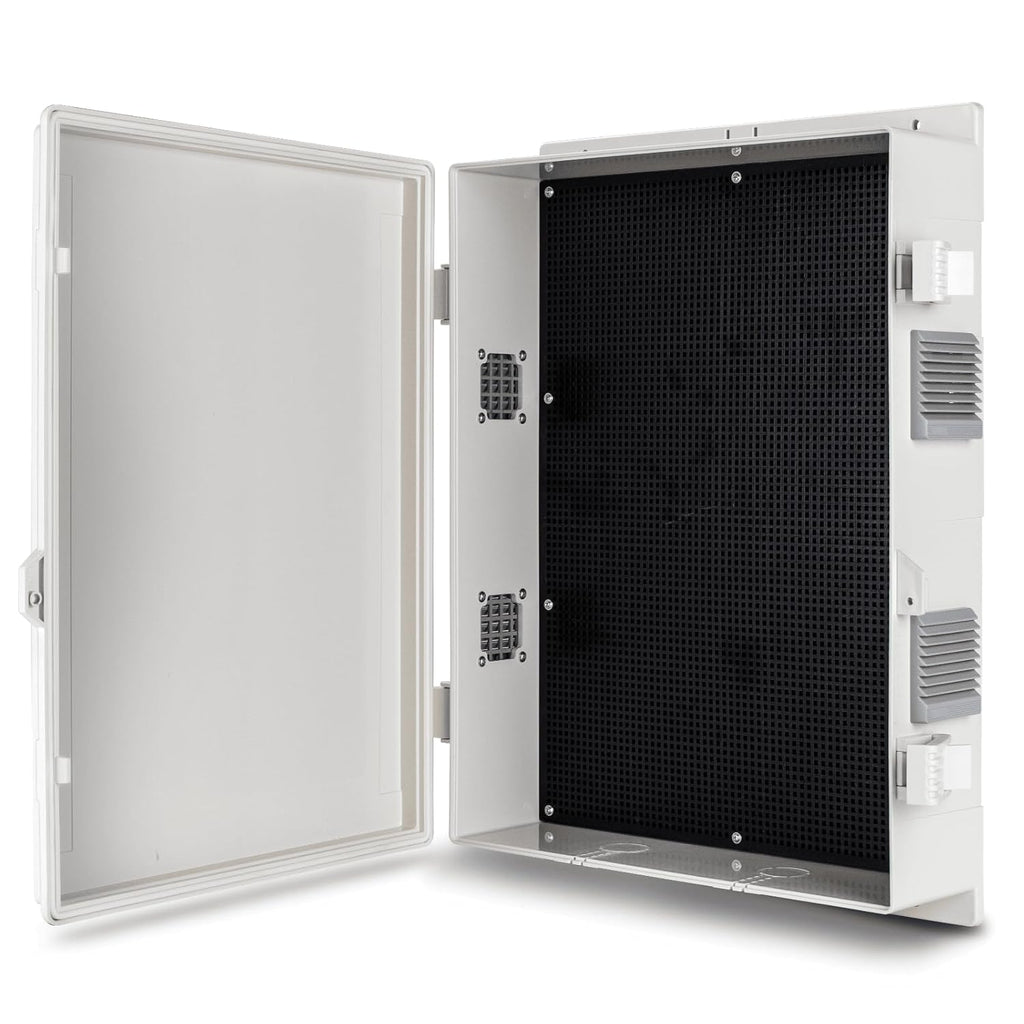 Outdoor Electrical Junction Box, ABS Water Resistant Enclosure with Internal Mounting Panel & Hinged Cover (18.1" H* 12.6" L* 4.3" W)