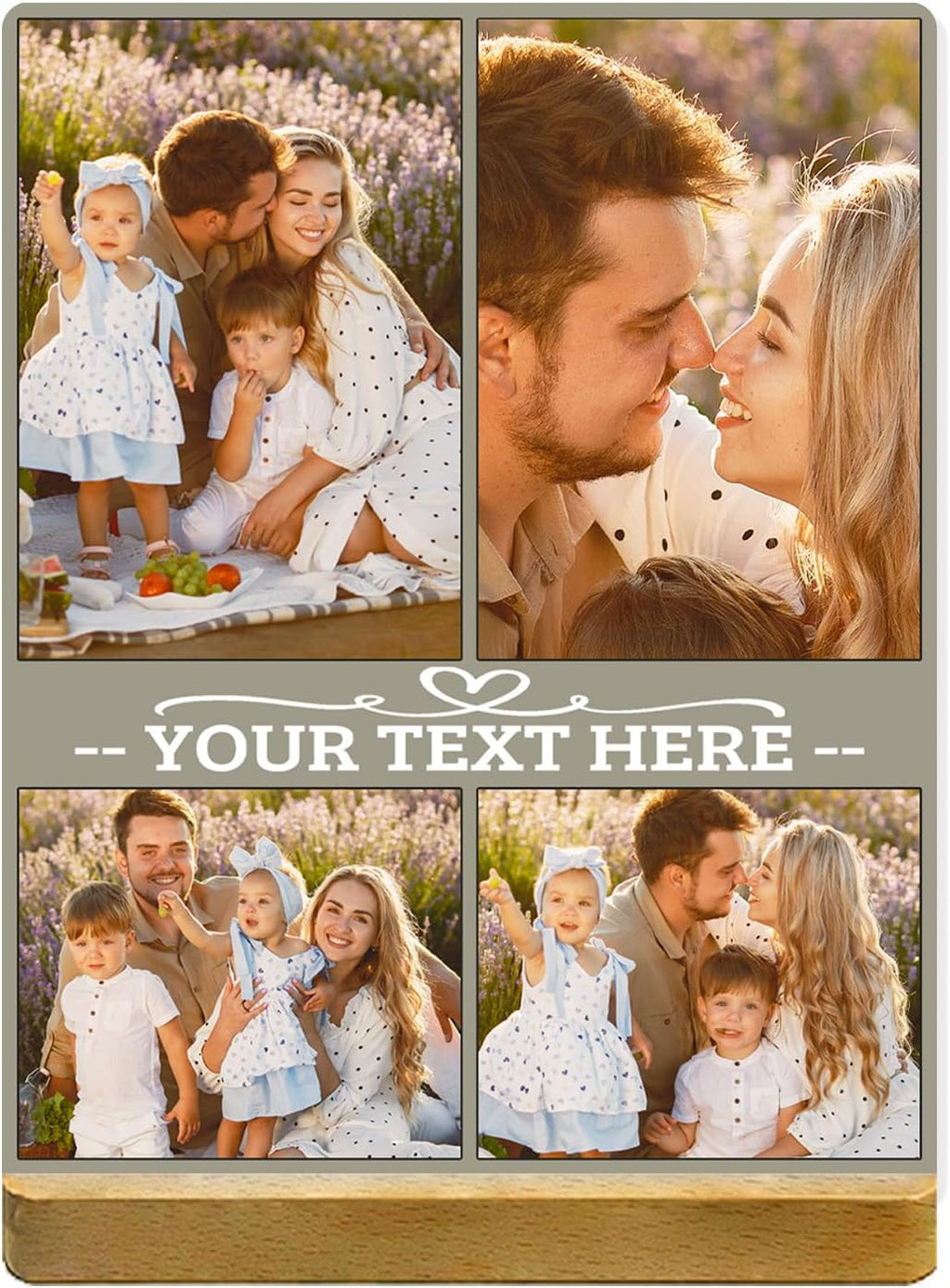 Custom Metal Photo Prints, Personalized Picture Frame with Your Photos, Customized Photo Gifts for Lovers, Couples, Family and Home Decor