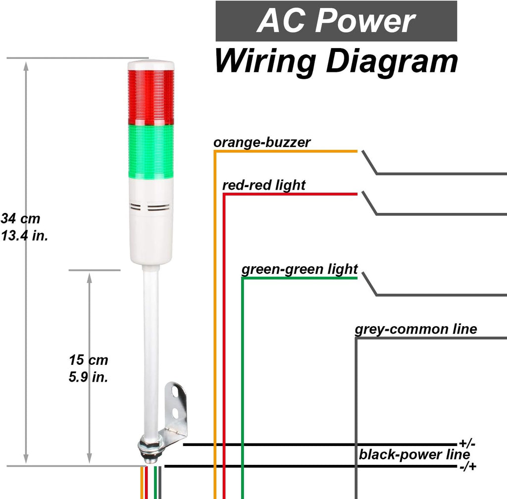 Tower Stack Lights, Industrial Warning Signal Lights Tower Lamps Column, Factory Workshop Safety RGB Signal Indicator, LED Andon Lights (110V, 2 Layers, Without Sound)
